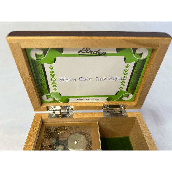 Vintage Linden Small Wooden Music Box "We've Only Just Begun" Child w/ Dog - Picture 6 of 10